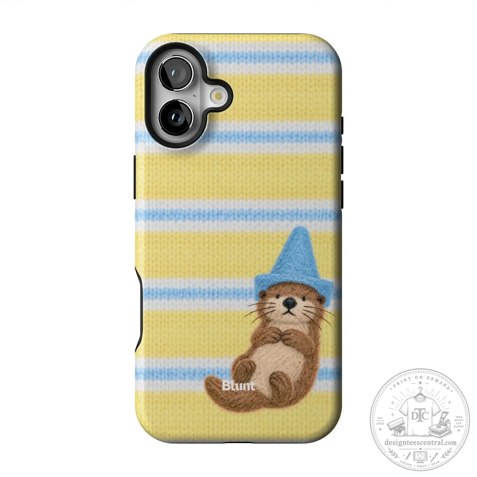 Cute Otter Wearing Blue Wizard Hat Yellow Striped iPhone Case 39 Cute Otter Wearing Blue Wizard Hat Yellow Striped iPhone Case