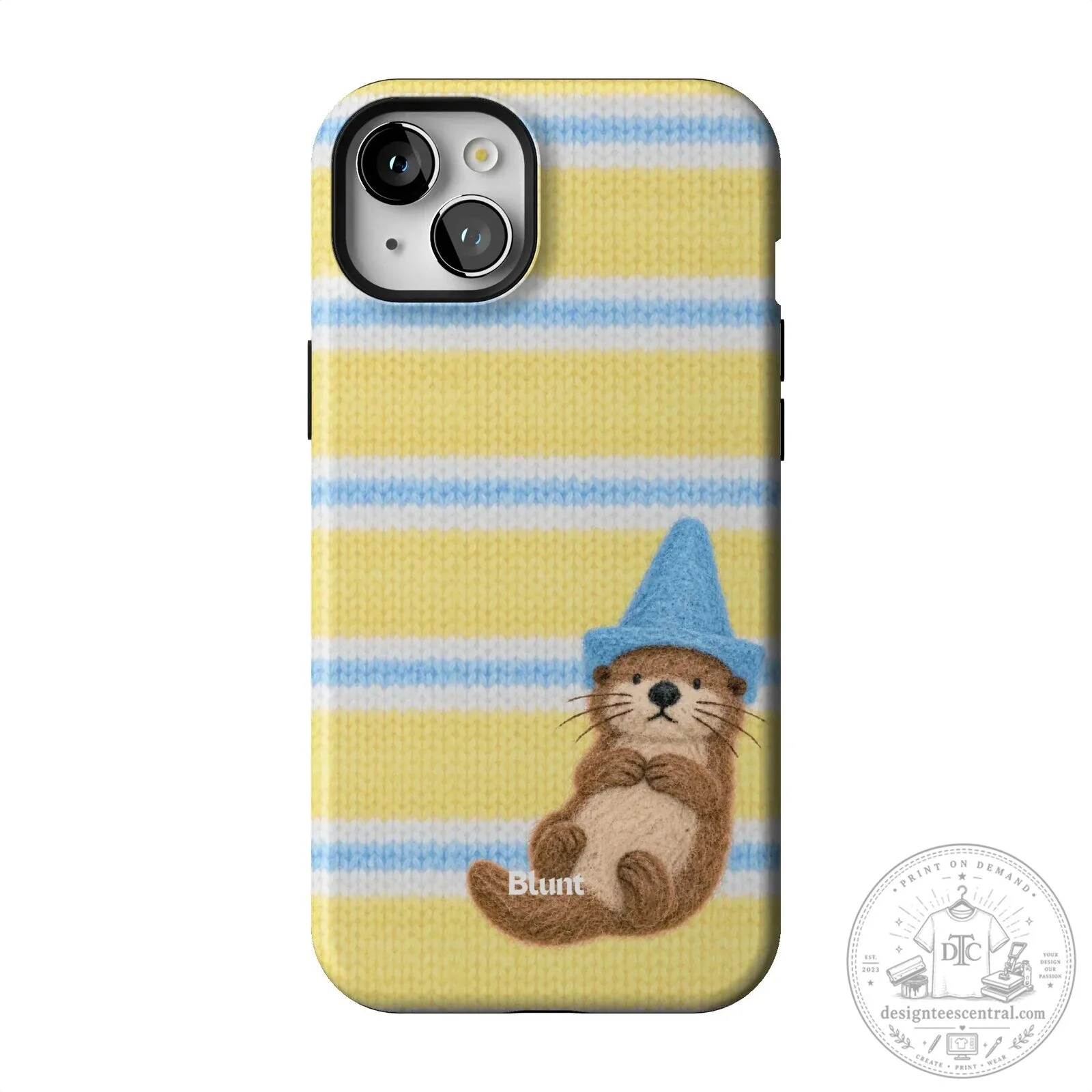 Cute Otter Wearing Blue Wizard Hat Yellow Striped iPhone Case 44 Cute Otter Wearing Blue Wizard Hat Yellow Striped iPhone Case