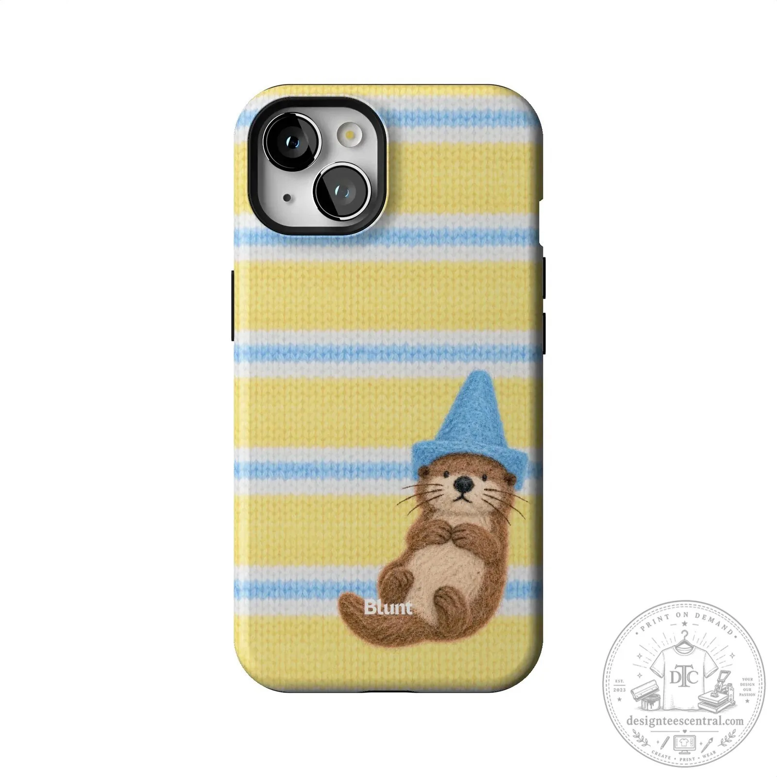 Cute Otter Wearing Blue Wizard Hat Yellow Striped iPhone Case 49 Cute Otter Wearing Blue Wizard Hat Yellow Striped iPhone Case
