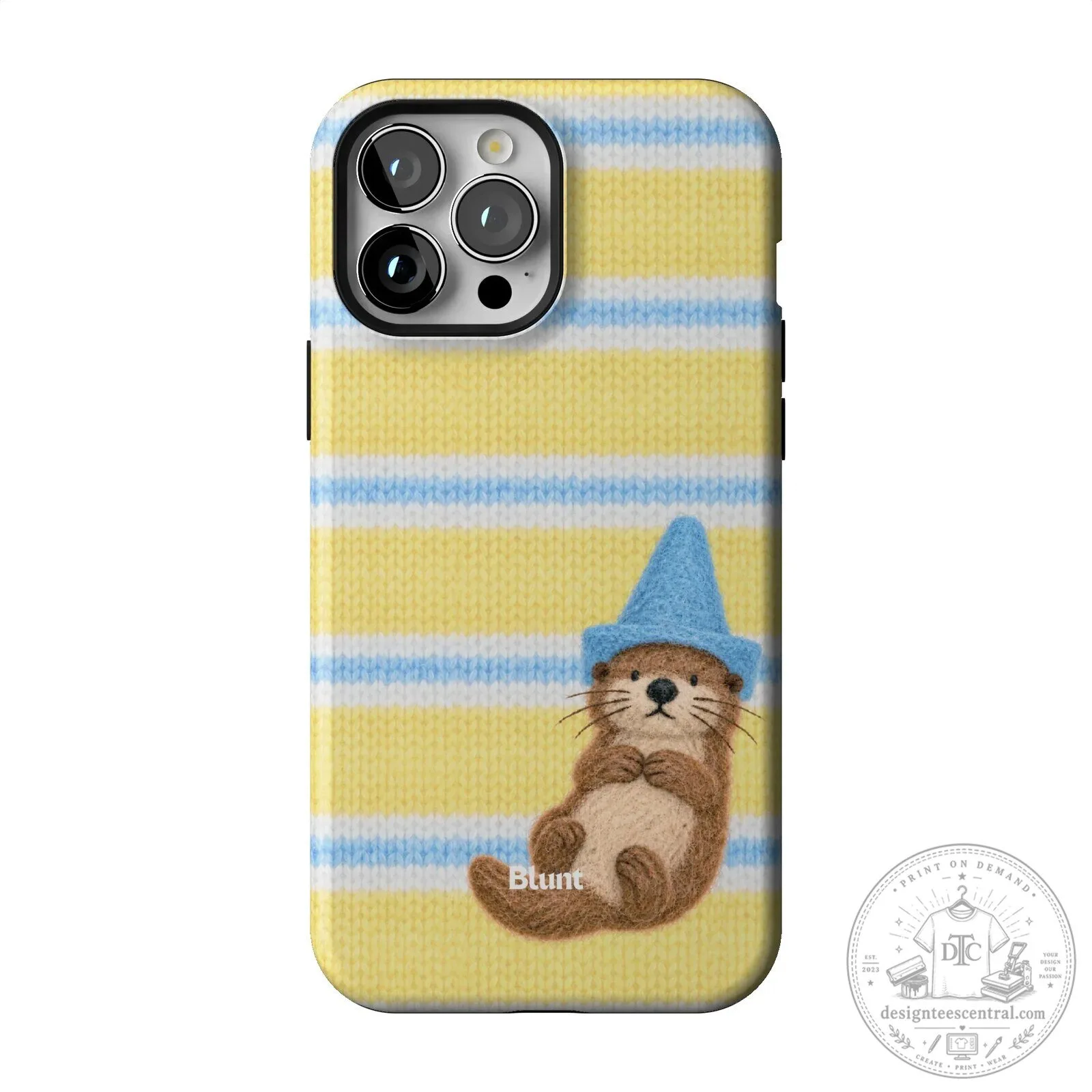 Cute Otter Wearing Blue Wizard Hat Yellow Striped iPhone Case 51 Cute Otter Wearing Blue Wizard Hat Yellow Striped iPhone Case