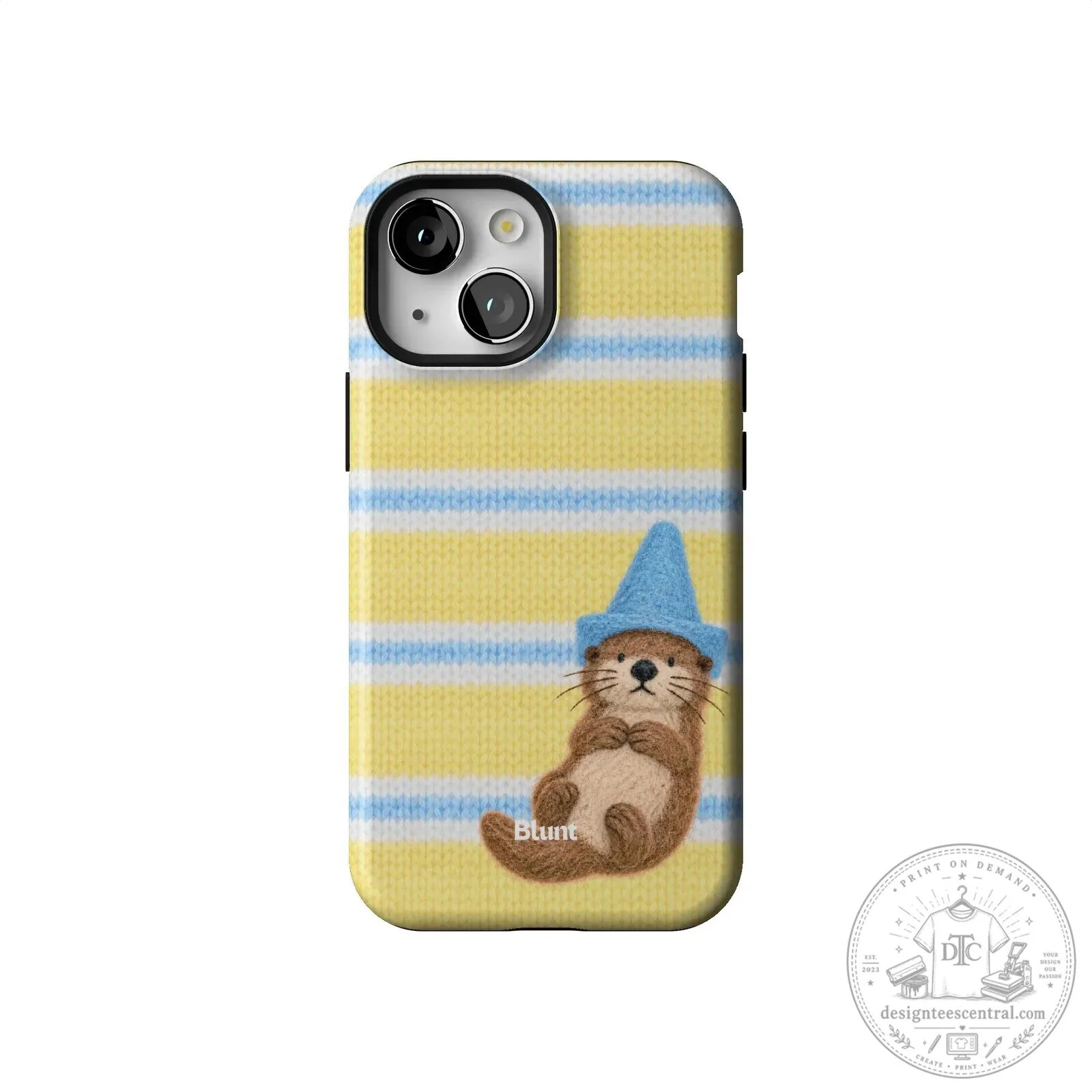 Cute Otter Wearing Blue Wizard Hat Yellow Striped iPhone Case 52 Cute Otter Wearing Blue Wizard Hat Yellow Striped iPhone Case