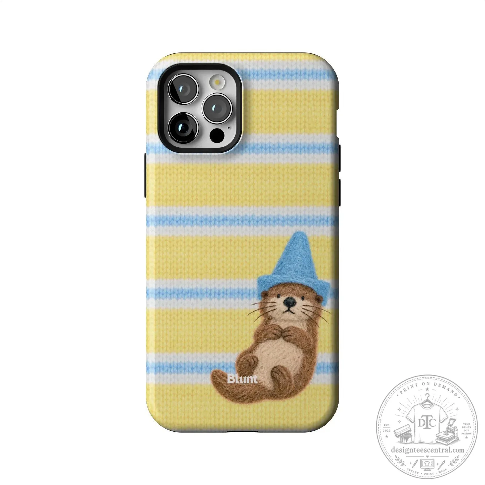 Cute Otter Wearing Blue Wizard Hat Yellow Striped iPhone Case 54 Cute Otter Wearing Blue Wizard Hat Yellow Striped iPhone Case