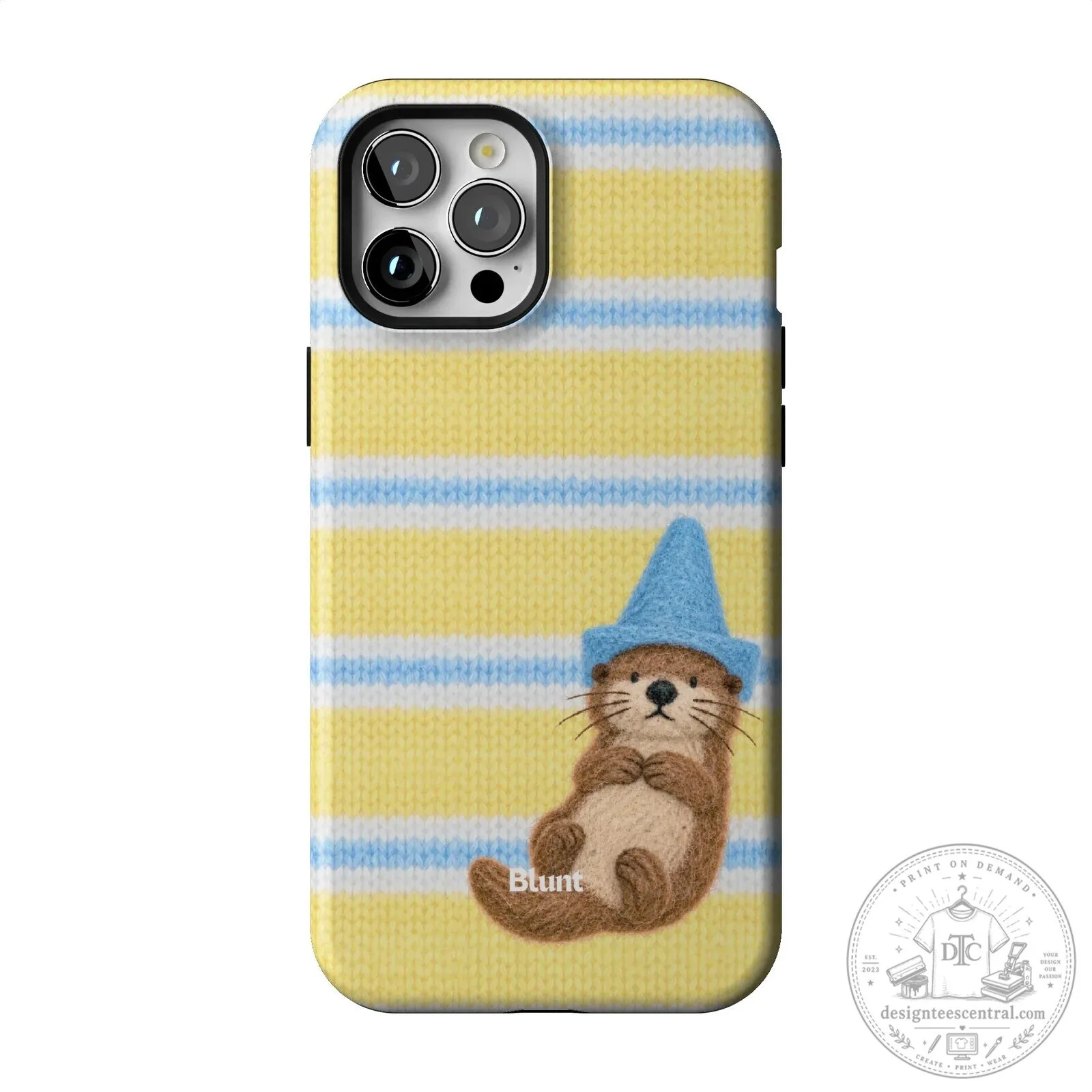 Cute Otter Wearing Blue Wizard Hat Yellow Striped iPhone Case 55 Cute Otter Wearing Blue Wizard Hat Yellow Striped iPhone Case