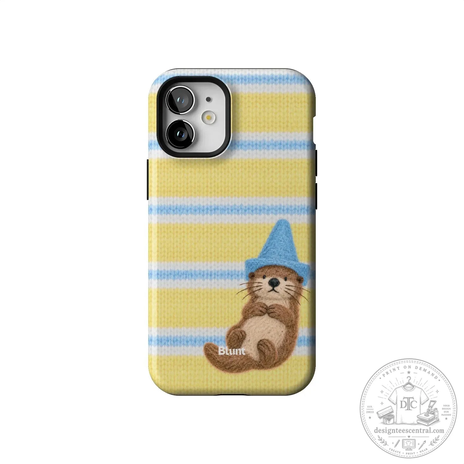 Cute Otter Wearing Blue Wizard Hat Yellow Striped iPhone Case 56 Cute Otter Wearing Blue Wizard Hat Yellow Striped iPhone Case