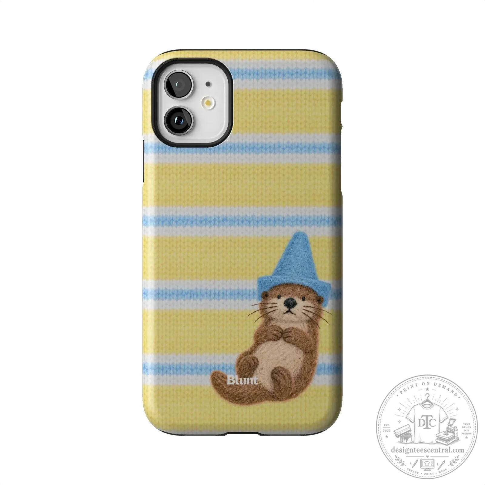 Cute Otter Wearing Blue Wizard Hat Yellow Striped iPhone Case 57 Cute Otter Wearing Blue Wizard Hat Yellow Striped iPhone Case