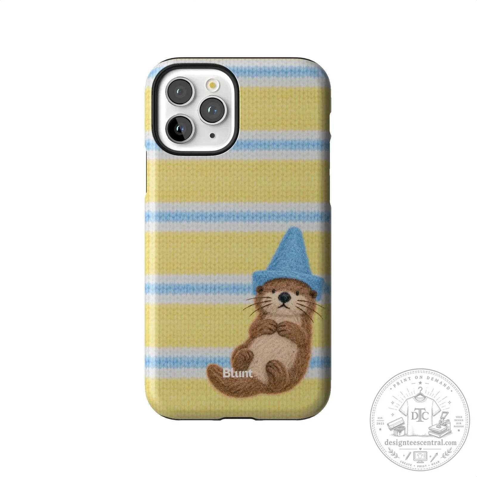 Cute Otter Wearing Blue Wizard Hat Yellow Striped iPhone Case 58 Cute Otter Wearing Blue Wizard Hat Yellow Striped iPhone Case