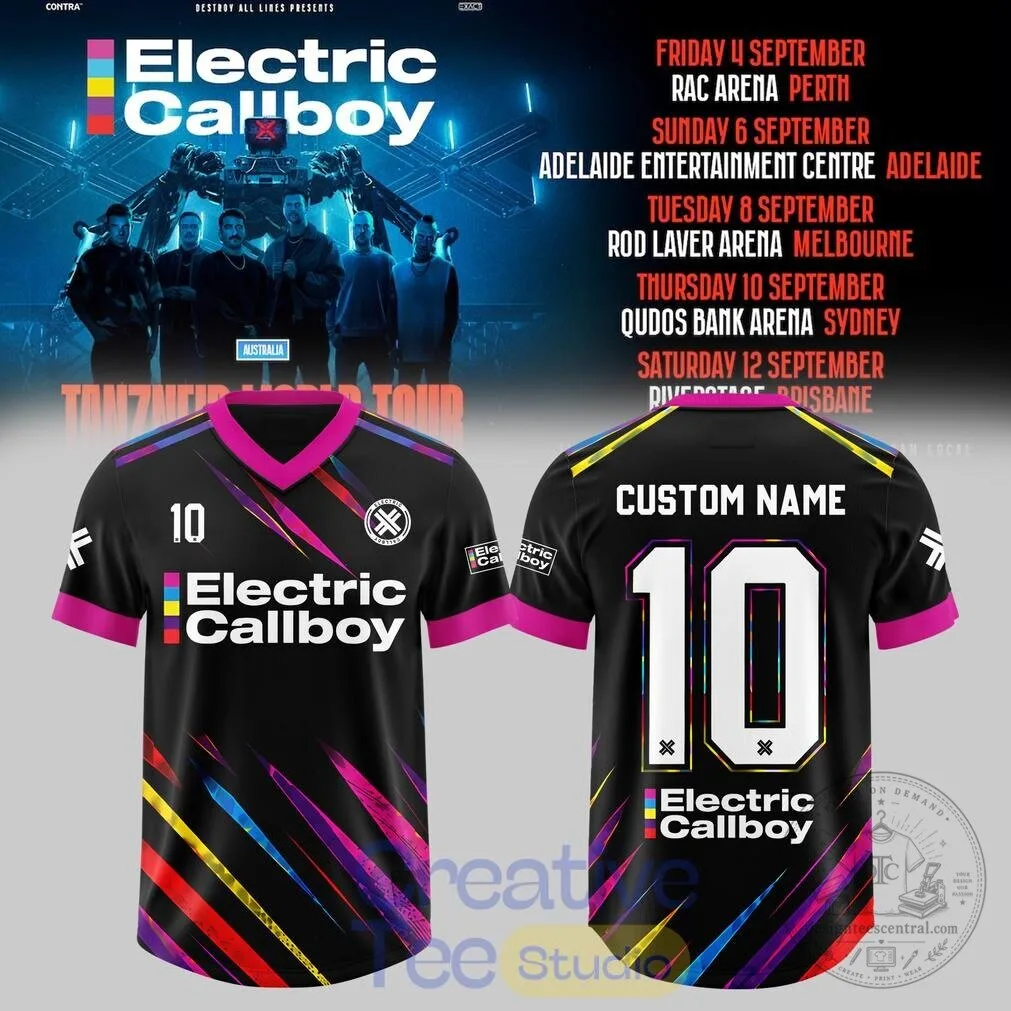 Electric Callboy Tanzneid World Tour Australia 2026 Custom Football Jersey 1 Electric Callboy Tanzneid World Tour Australia 2026 Custom Football Jersey