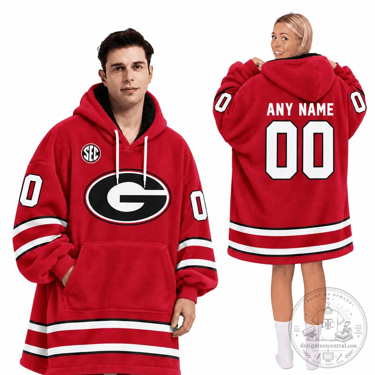 Georgia Bulldogs Football Team Oversized Wearable Blanket Hoodie 1 Georgia Bulldogs Football Team Oversized Wearable Blanket Hoodie
