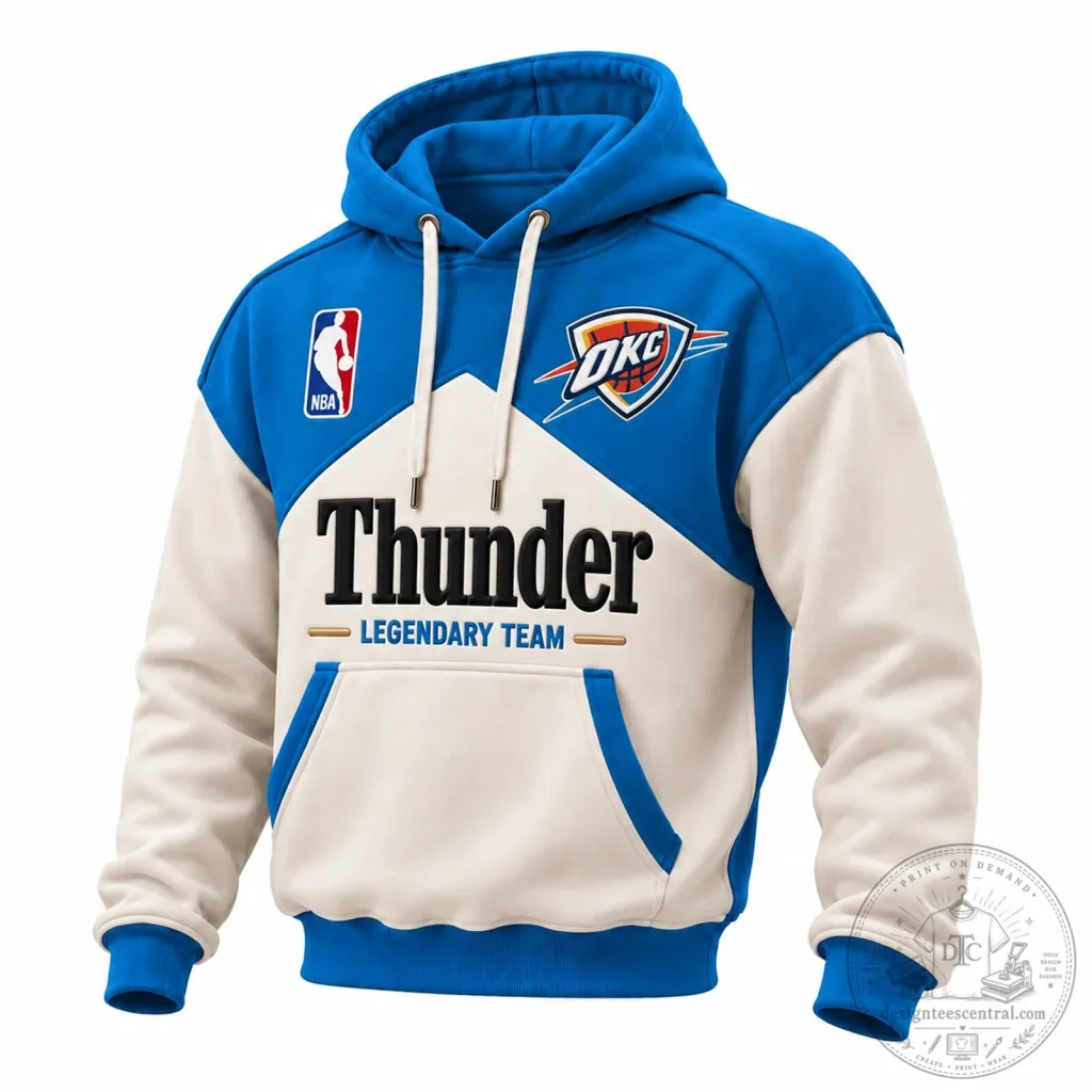 Oklahoma City Thunder NBA Legendary Team Blue and White Hoodie Oklahoma City Thunder NBA Legendary Team Blue and White Hoodie